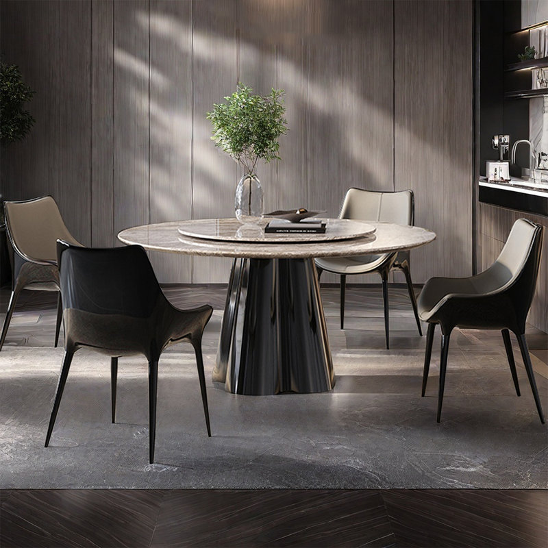 ALLNICEDT Modern Luxury Modern Marble Round Dining Table | Wayfair
